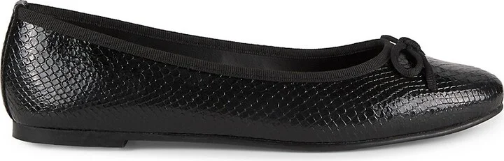 Molly Bow Snakeskin Embossed Ballet Flats