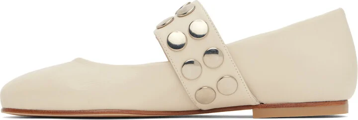 Molly Goddard SSENSE Exclusive Off-White Carla Ballerina Flats - Image 3