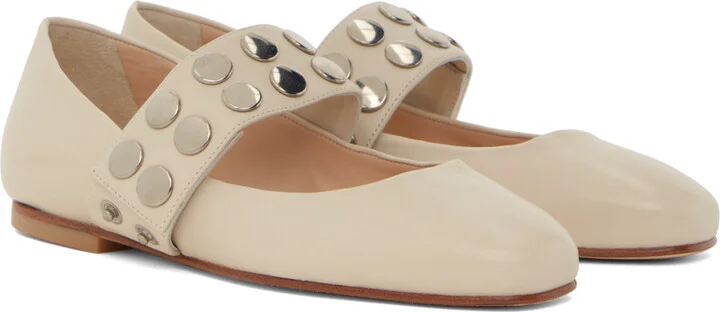 Molly Goddard SSENSE Exclusive Off-White Carla Ballerina Flats - Image 4