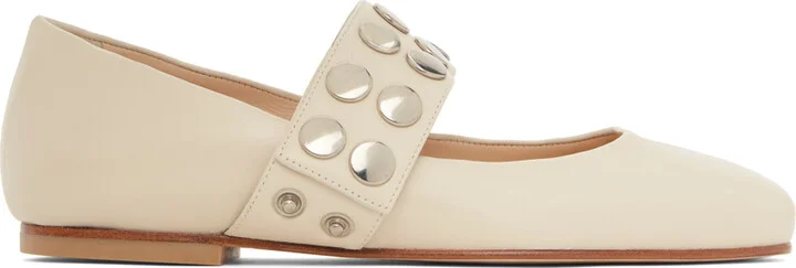 Molly Goddard SSENSE Exclusive Off-White Carla Ballerina Flats
