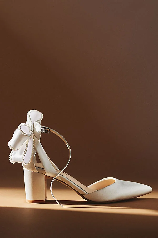 Molly Pearl Bow Block Heels