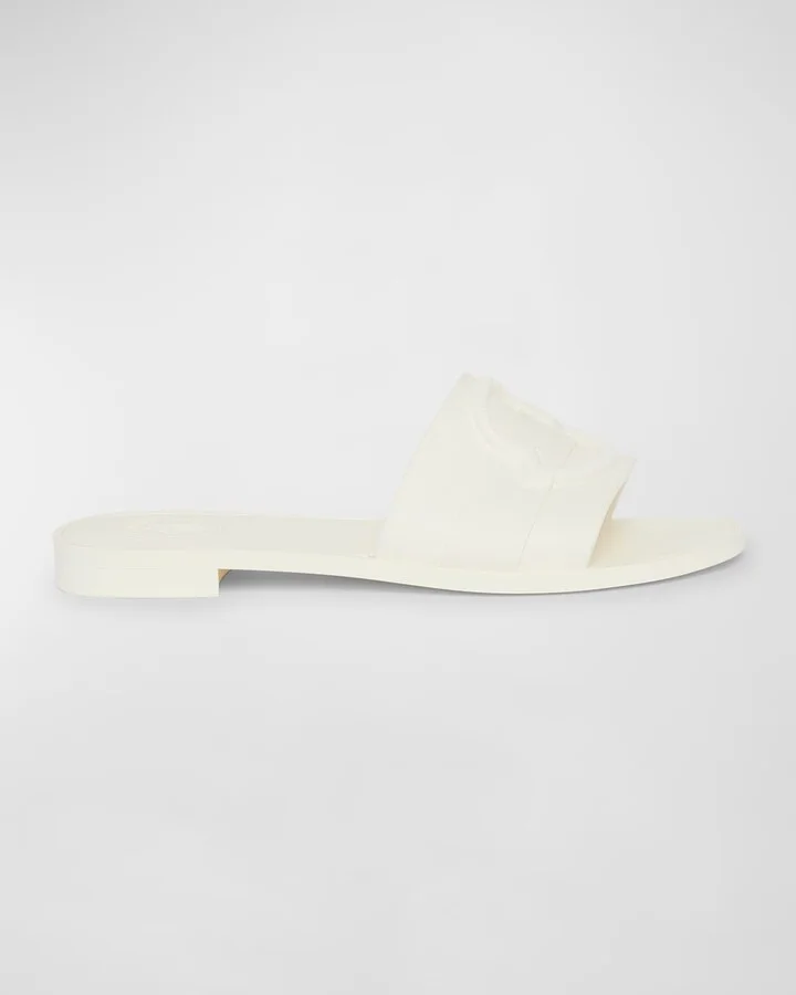 Mon Rubber Logo Flat Slide Sandals