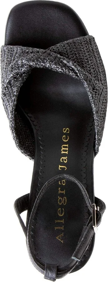 Mona Black Raffia Comfortable Wedge Work Day - Image 3