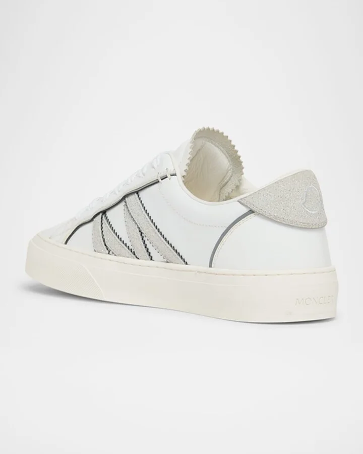 Monaco 2 Low-Top Glitter Leather Sneakers - Image 6