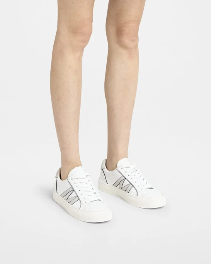 Monaco 2 Low-Top Glitter Leather Sneakers - Image 10