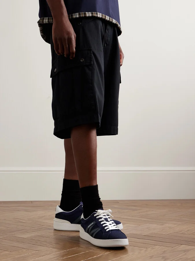 Monaco M Leather-Trimmed Suede Sneakers - Image 2