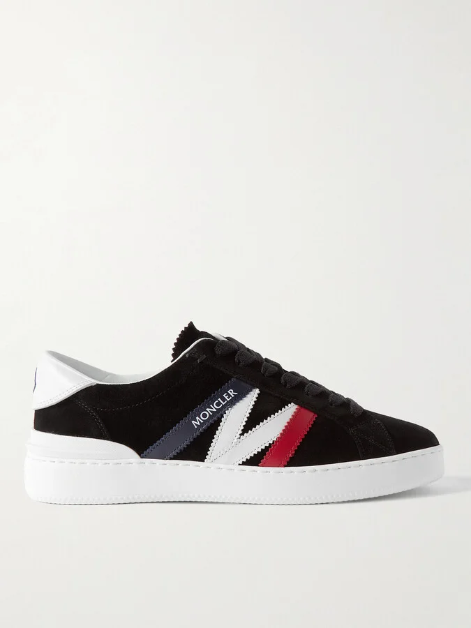 Monaco M Leather-Trimmed Suede Sneakers
