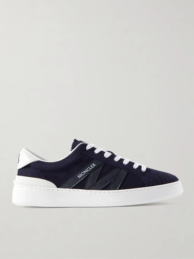 Monaco M Leather-Trimmed Suede Sneakers