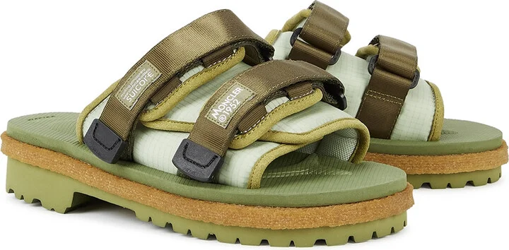 Moncler 2 Moncler 1952 X Suicoke Moto Green Nylon Sandals - Image 2