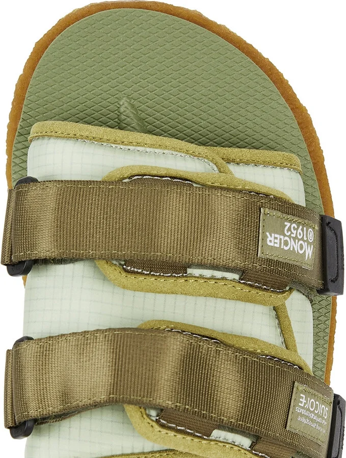 Moncler 2 Moncler 1952 X Suicoke Moto Green Nylon Sandals - Image 4