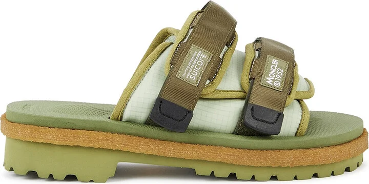 Moncler 2 Moncler 1952 X Suicoke Moto Green Nylon Sandals