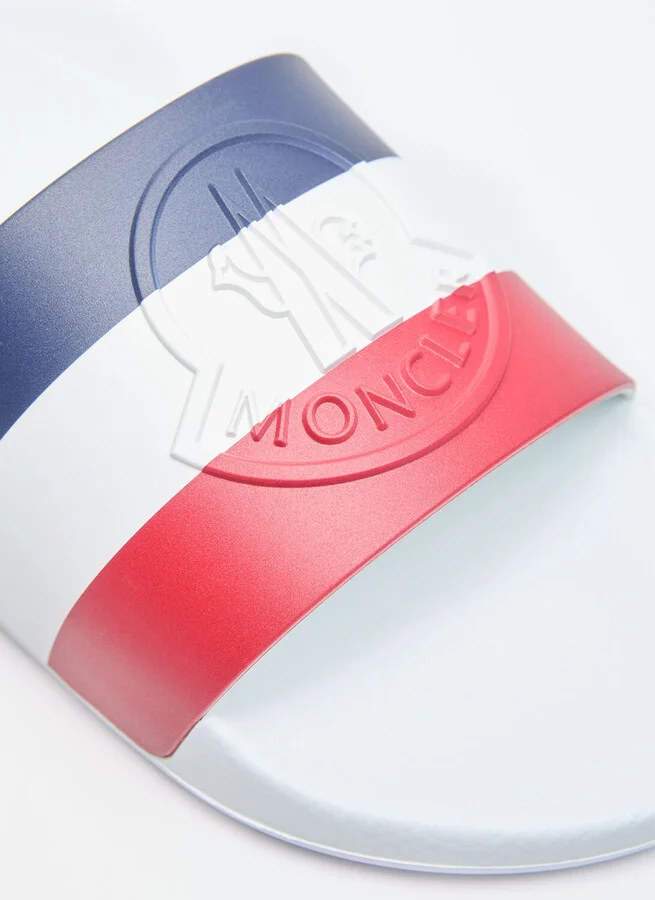 Moncler Basile Logo Print Slides - Man Slides White Eu - 40 - Image 2