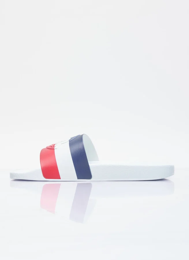 Moncler Basile Logo Print Slides - Man Slides White Eu - 40 - Image 4
