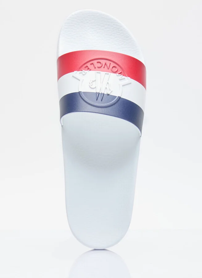 Moncler Basile Logo Print Slides - Man Slides White Eu - 40 - Image 7