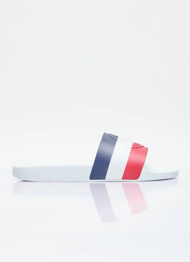 Moncler Basile Logo Print Slides - Man Slides White Eu - 40