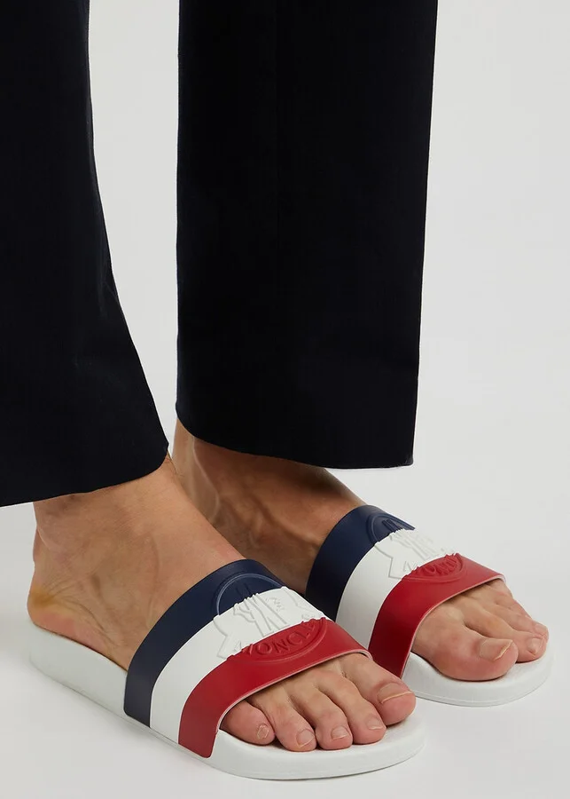 Moncler Basile Striped Rubber Sliders - Image 5