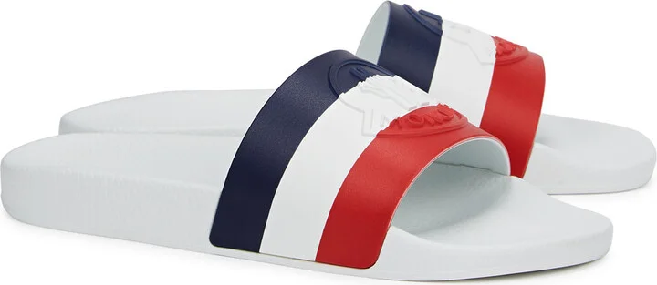 Moncler Basile Striped Rubber Sliders - Image 2