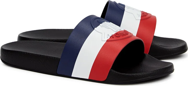 Moncler Basile Striped Rubber Sliders - Image 6