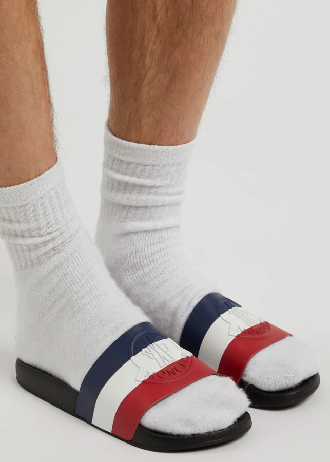 Moncler Basile Striped Rubber Sliders - Image 8