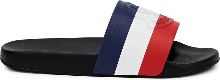 Moncler Basile Striped Rubber Sliders