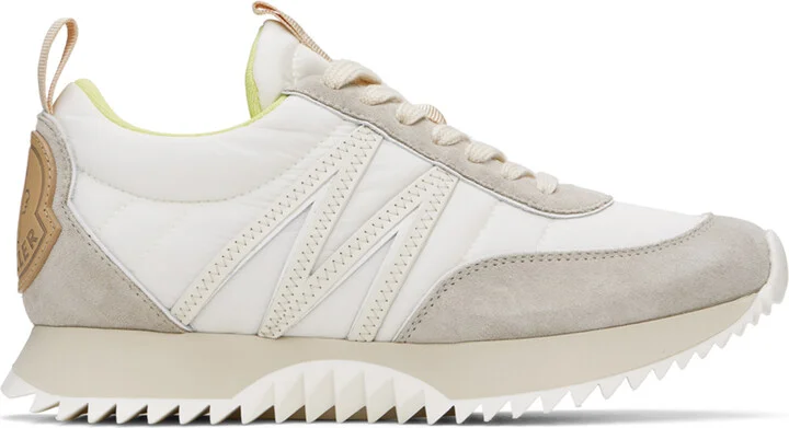 Moncler Beige & White Pacey Sneakers
