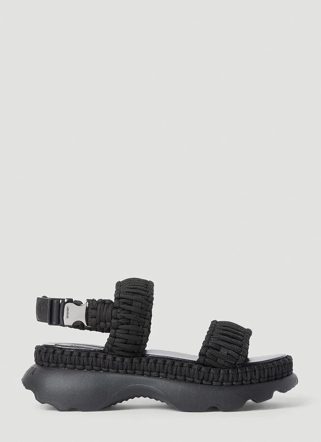 Moncler Belay Woven Sandals - Woman Sandals Black Eu - 40