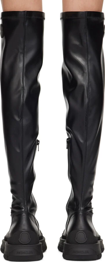 Moncler Black Hevea High Tall Boots - Image 2