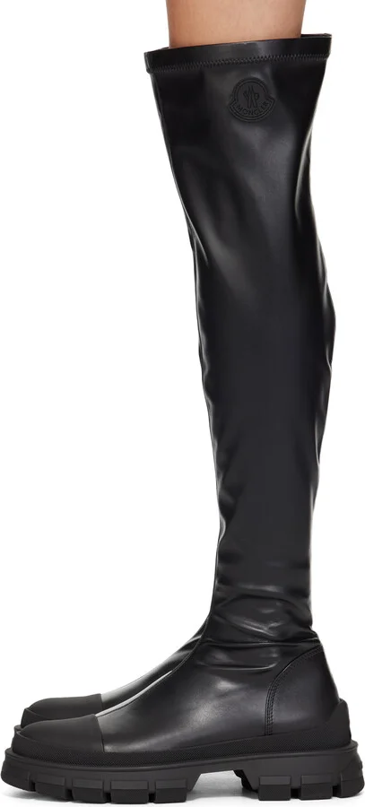 Moncler Black Hevea High Tall Boots - Image 3
