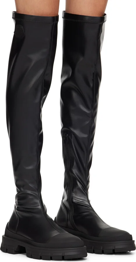 Moncler Black Hevea High Tall Boots - Image 4