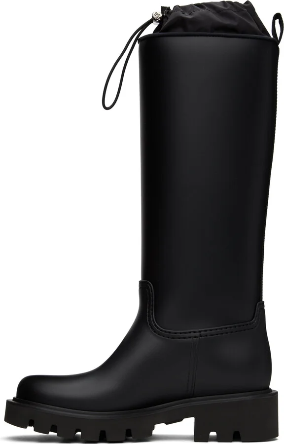 Moncler Black Kickstream High Rain Boots - Image 3
