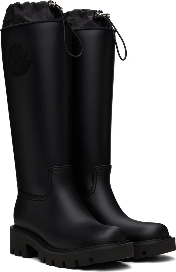 Moncler Black Kickstream High Rain Boots - Image 4