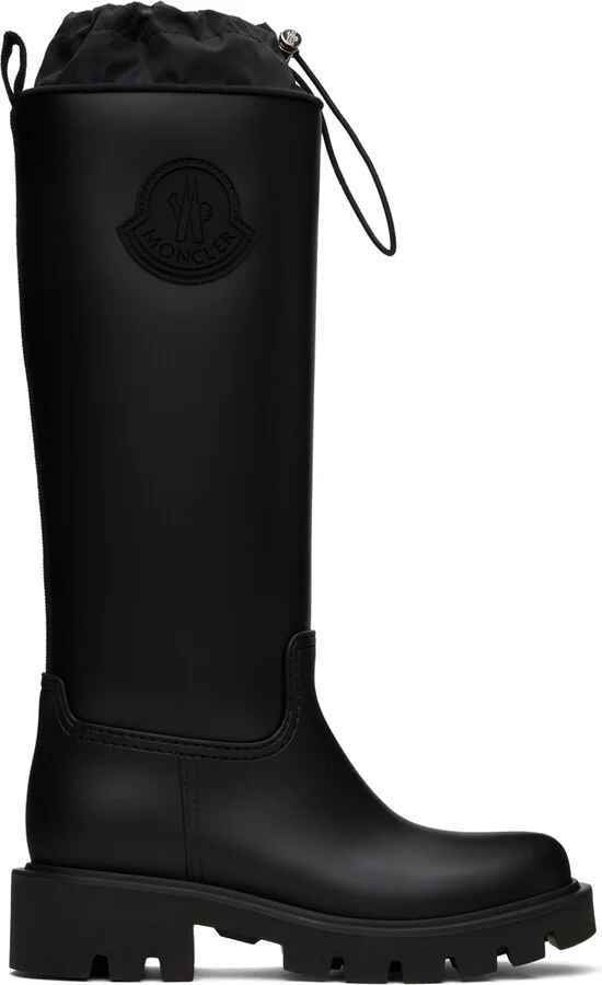 Moncler Black Kickstream High Rain Boots