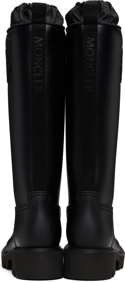Moncler Black Kickstream High Rain Tall Boots - Image 2