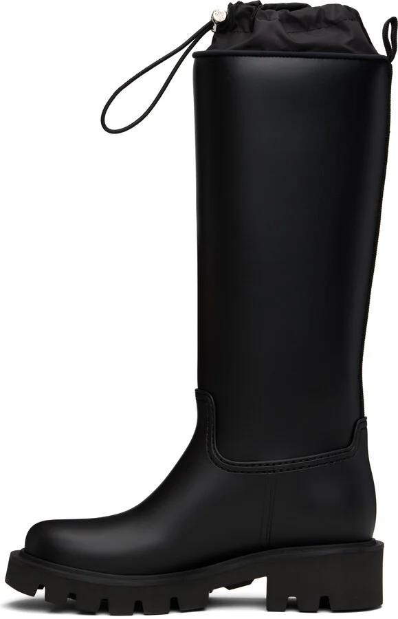 Moncler Black Kickstream High Rain Tall Boots - Image 3