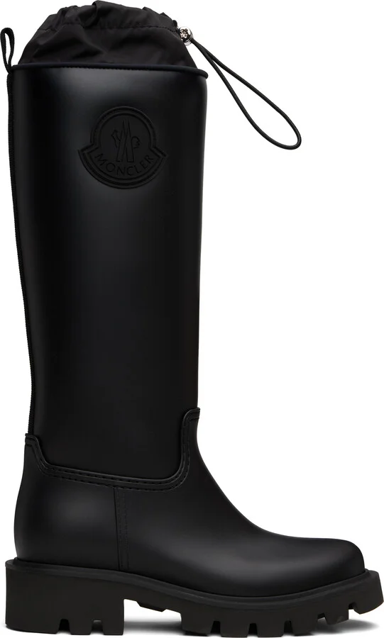 Moncler Black Kickstream High Rain Tall Boots