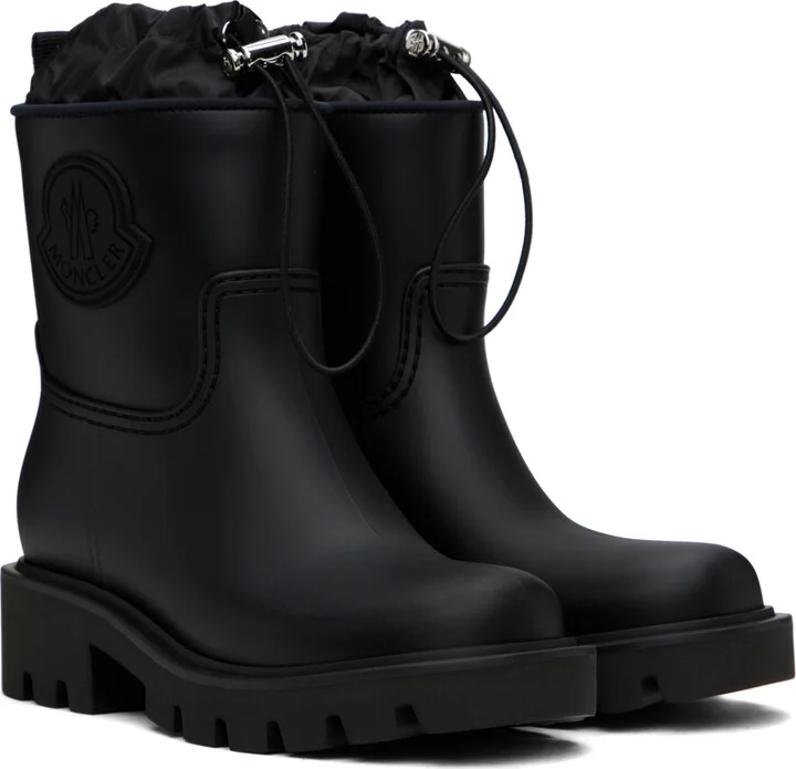 Moncler Black Kickstream Rain Boots - Image 4