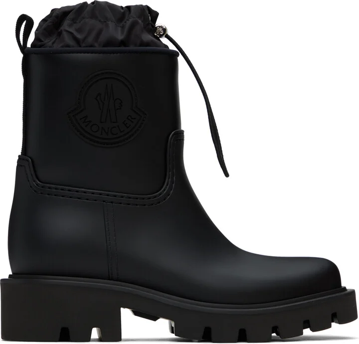Moncler Black Kickstream Rain Boots