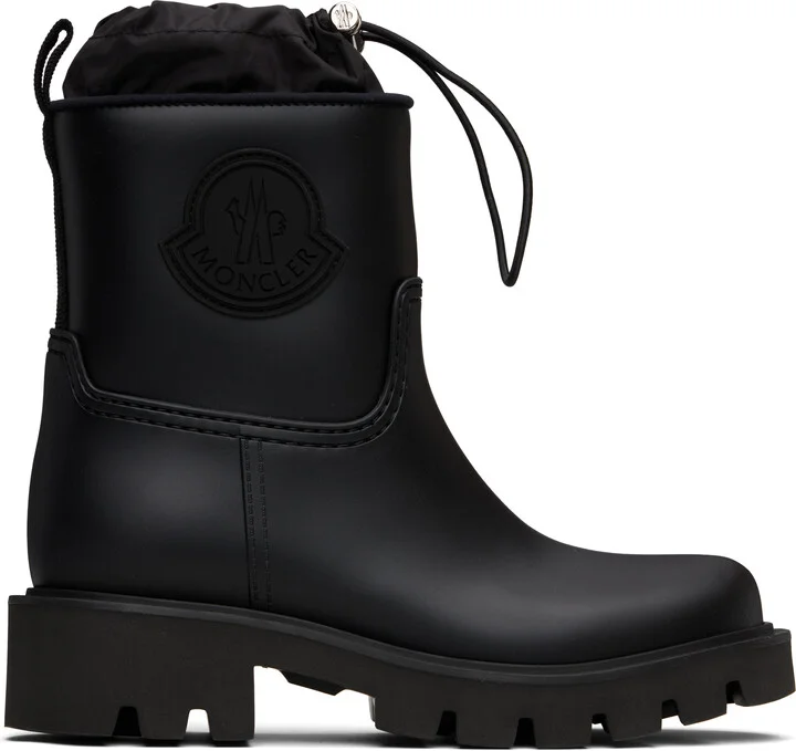 Moncler Black Kickstream Rain Boots