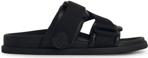 Moncler Black Leather Blend Sandals