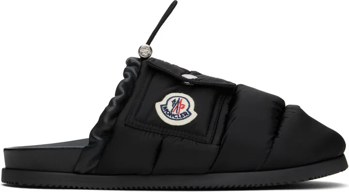 Moncler Black 'Mon Pocket' Slippers