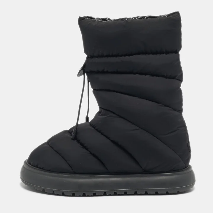 Moncler Black Nylon Gaia Mid Snow Boots Size 38