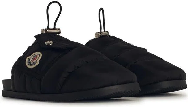 Moncler Black Nylon Slippers - Image 2