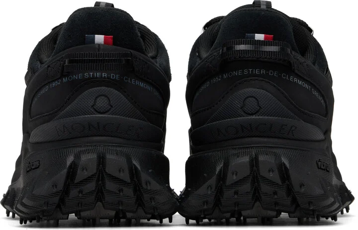 Moncler Black Trailgrip Apex Leather & Suede Sneakers - Image 2