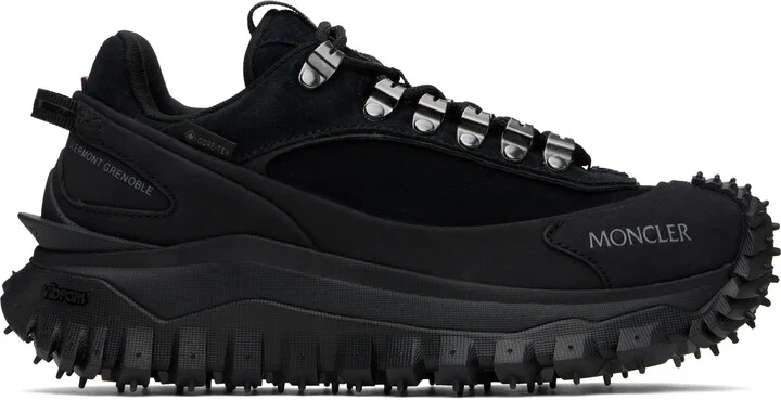 Moncler Black Trailgrip Apex Leather & Suede Sneakers