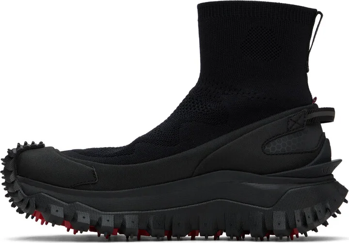 Moncler Black Trailgrip Knit High Top Sneakers - Image 3