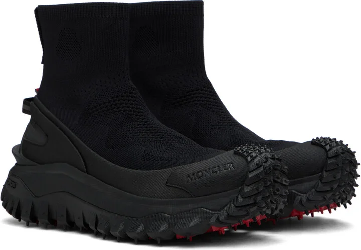 Moncler Black Trailgrip Knit High Top Sneakers - Image 4