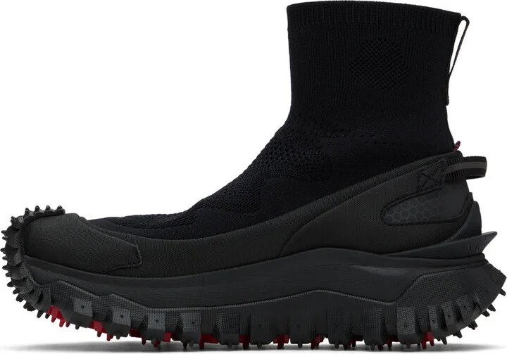 Moncler Black Trailgrip Knit High Top Sneakers - Image 3