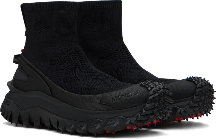 Moncler Black Trailgrip Knit High Top Sneakers - Image 4