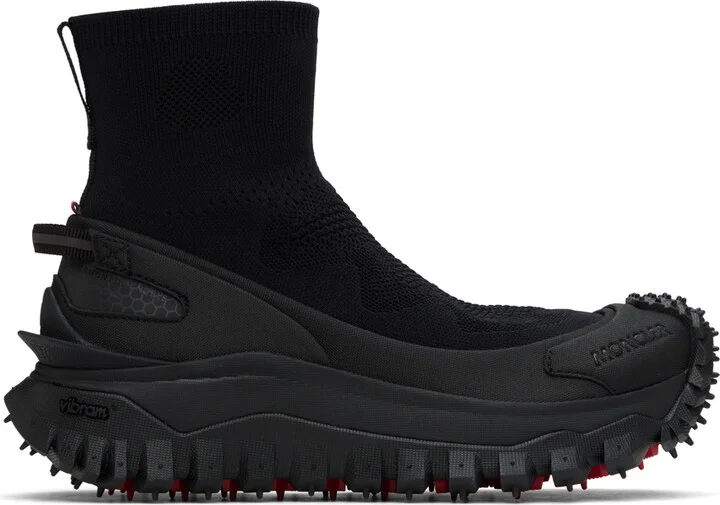 Moncler Black Trailgrip Knit High Top Sneakers