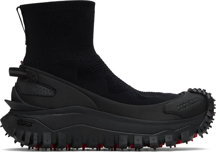 Moncler Black Trailgrip Knit High Top Sneakers